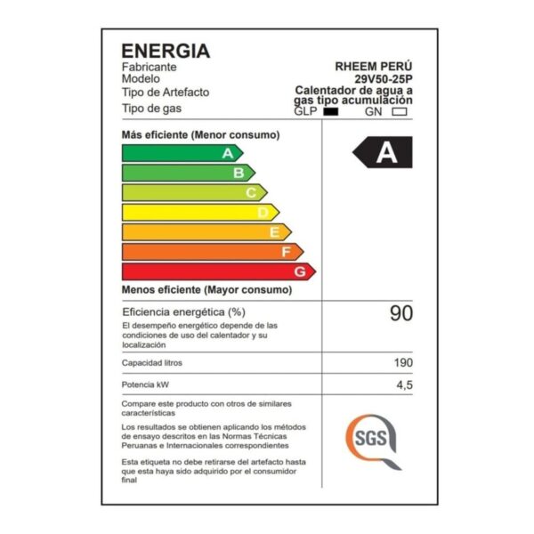 Termotanque de Acumulación a Gas 190L GLP - Tipo B - Image 8