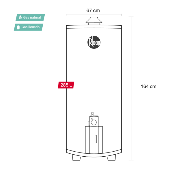 Termotanque de Acumulación a Gas 285L GN - Tipo B - Image 7