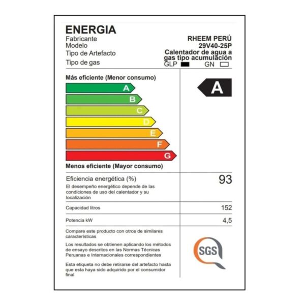 Termotanque de Acumulación a Gas 114L GN - Tipo A - Image 8