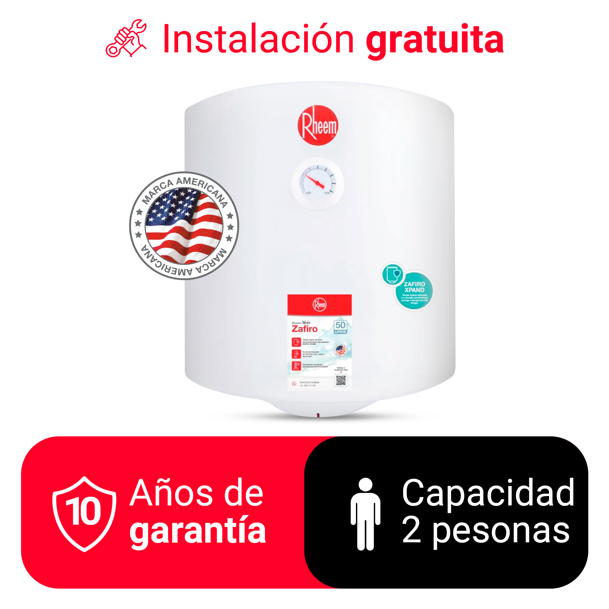 Terma Eléctrica 50L Wide Zafiro