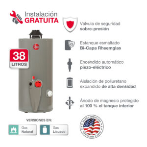 Termotanque de Acumulación a Gas 38L - Tipo A