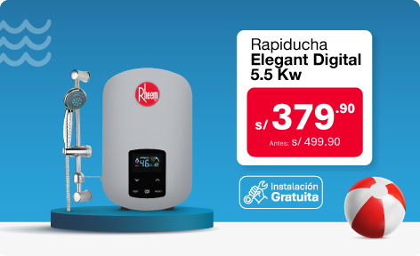 Oferta de calentador de agua eléctrico Rheem Rapiducha Elegant Digital