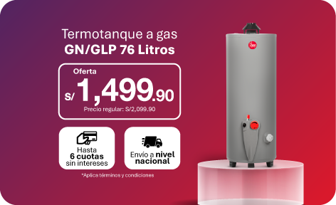 Oferta de terma a gas WiFi Rheem 14L GN/GLP con instalación gratuita