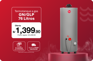 El termotanque a gas Rheem de 76 litros